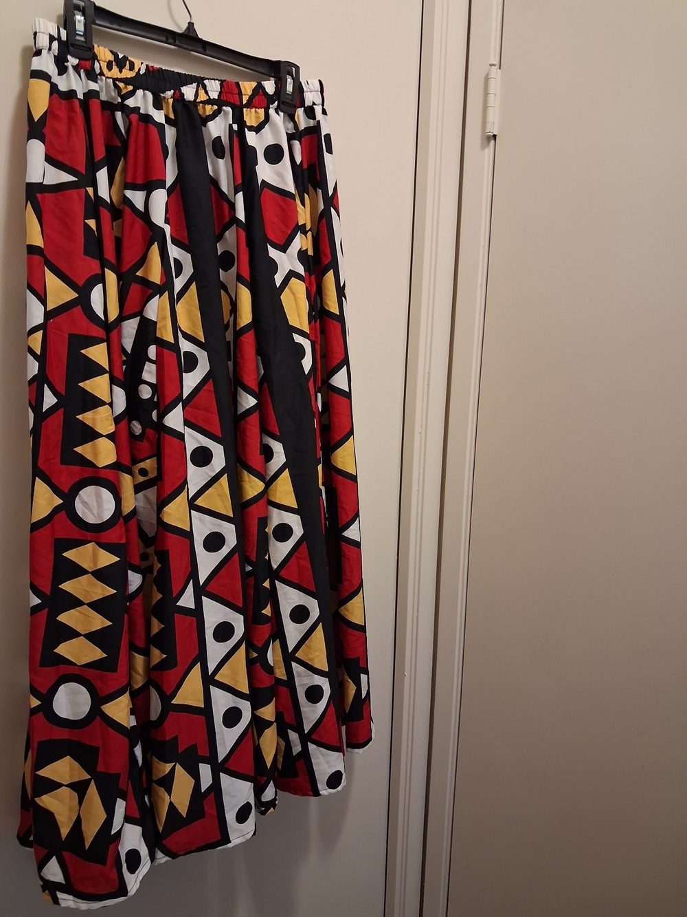 Geometric Maxi Skirt in Red, Yellow & Black. MISSY ONE SIZE